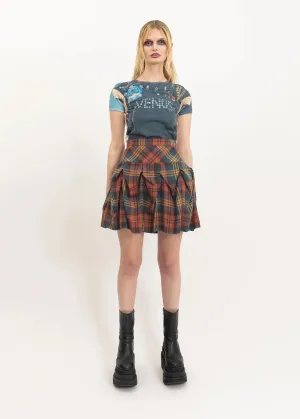 Structured tartan skirt