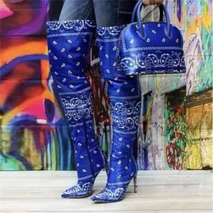 Stylish Chic Bandanna Printing Leather Tote Bags