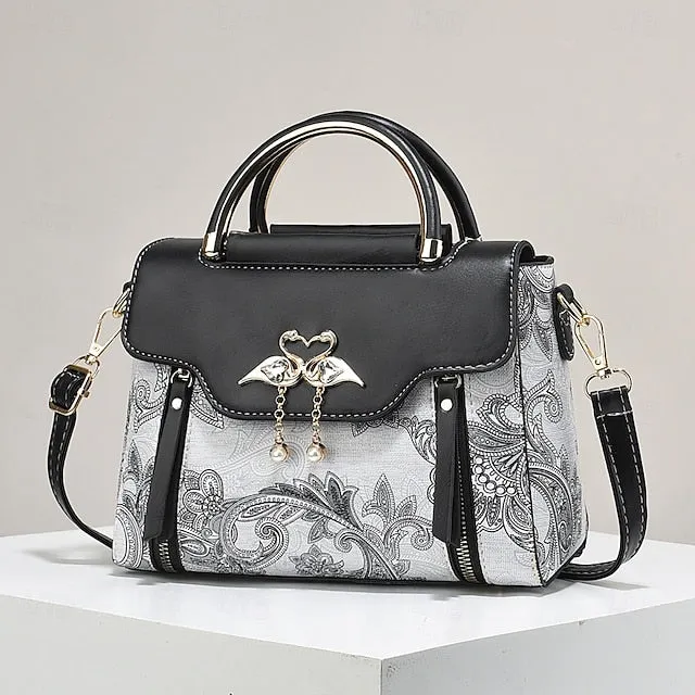 Stylish PU Leather Women's Tote Bag - Versatile Diaper Bag for Everyday Use
