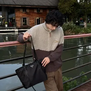 Stylish Triangular Logo Tote Bag