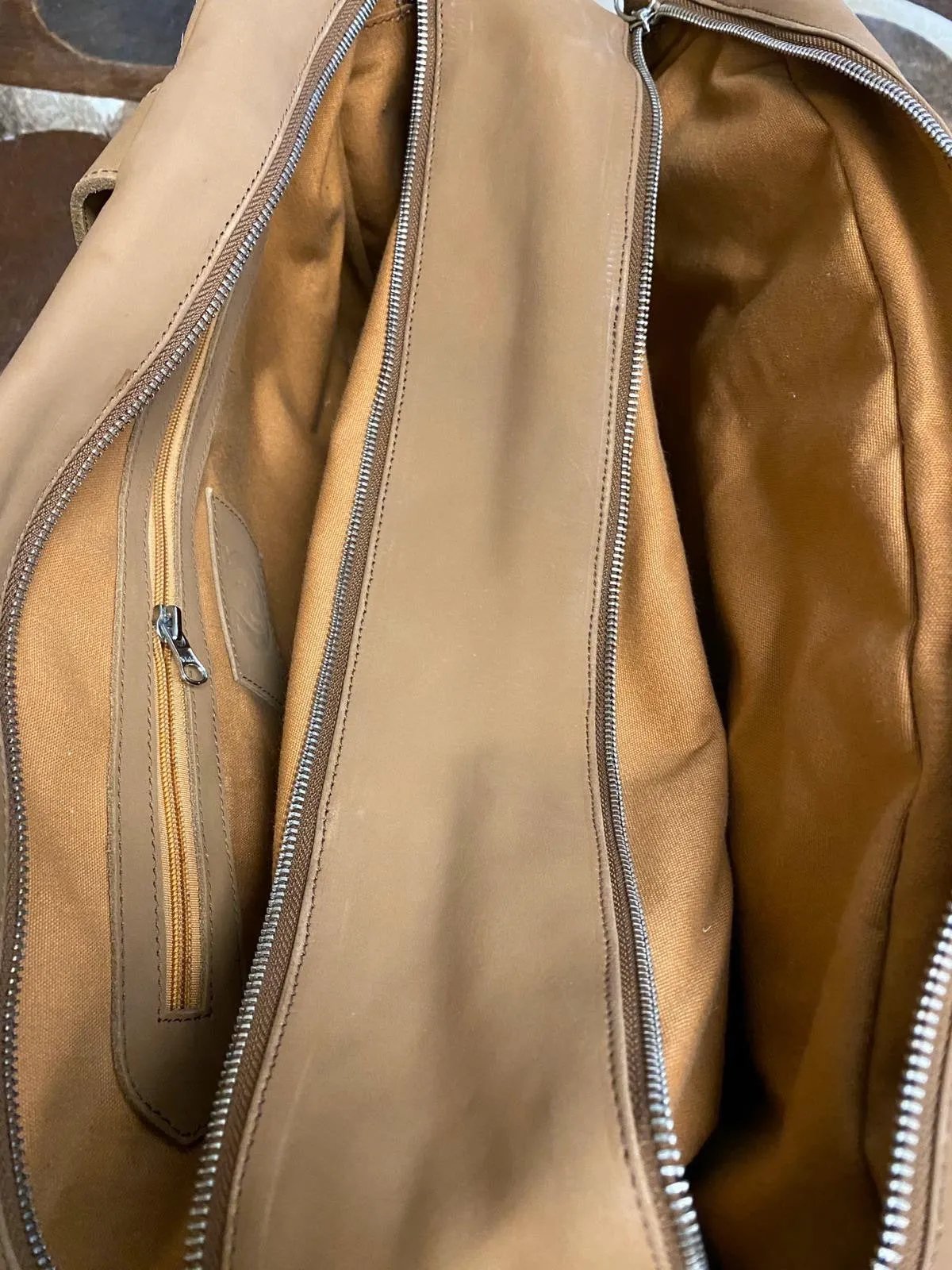 Suede Cowhide Duffel Baby Diaper Bag