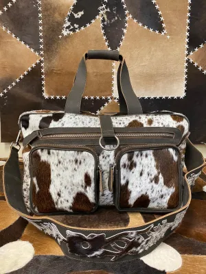 Suede Cowhide Duffel Baby Diaper Bag