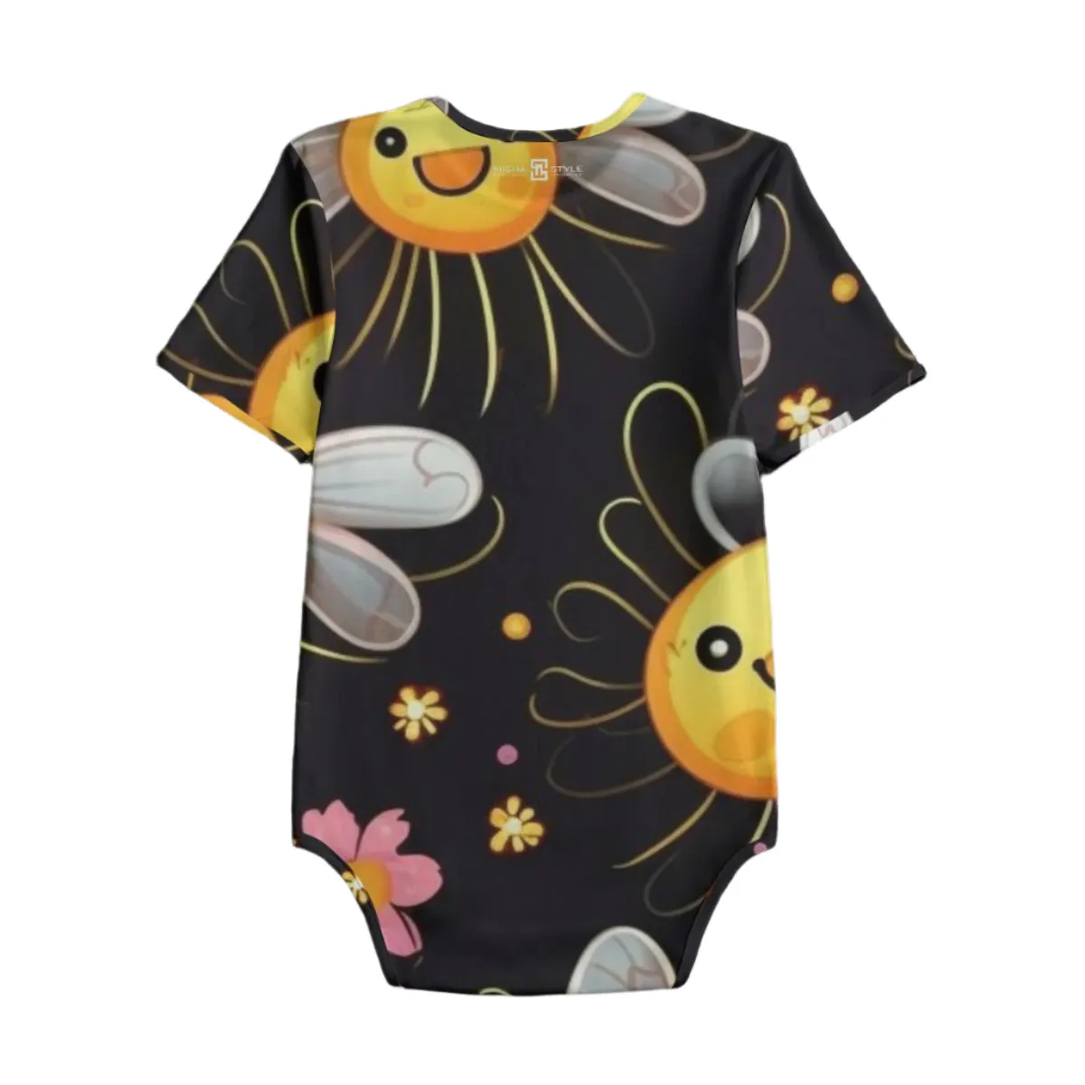 Sun Flower Black Baby Bodysuits