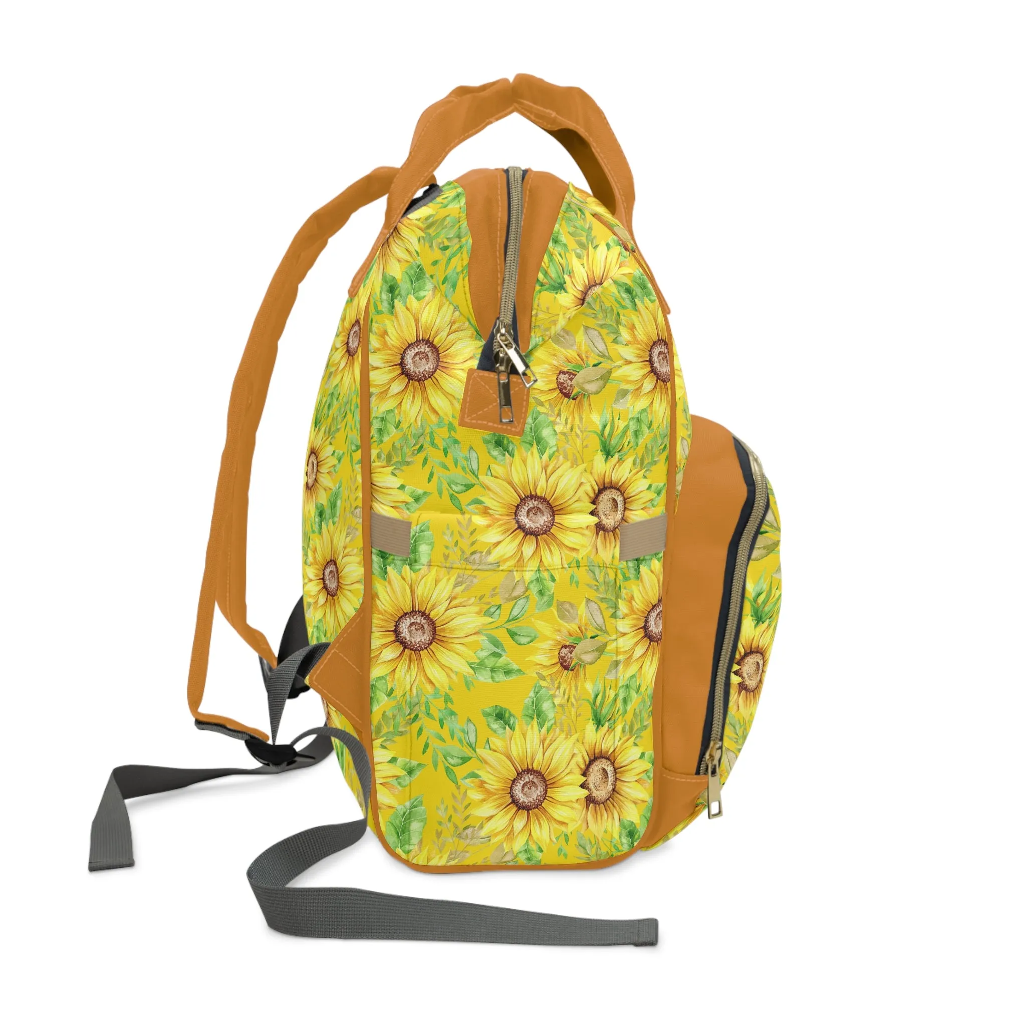 Sunflower Diaper Backpack - Bright & Multifunctional Baby Bag with Sunflower Design, Perfect for Nature-Loving Parents