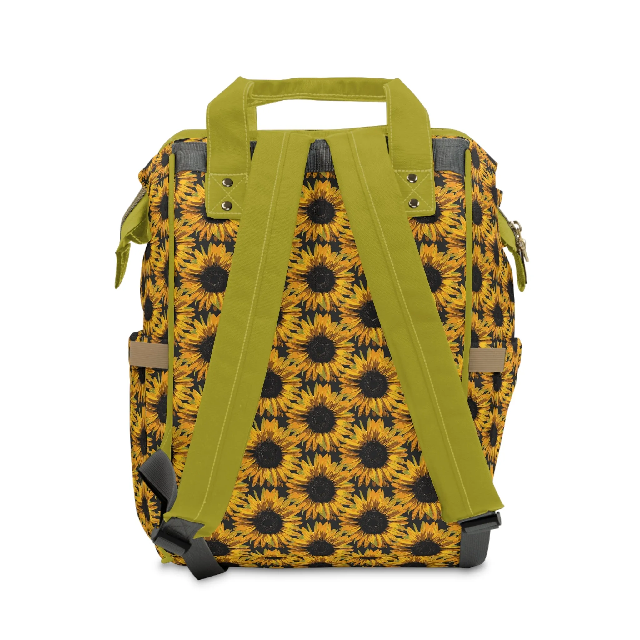 Sunflower Diaper Backpack - Bright & Multifunctional Baby Bag with Sunflower Design, Perfect for Nature-Loving Parents