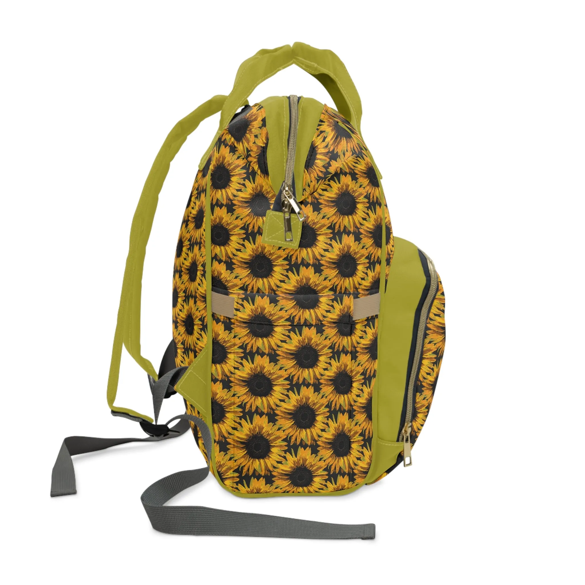 Sunflower Diaper Backpack - Bright & Multifunctional Baby Bag with Sunflower Design, Perfect for Nature-Loving Parents