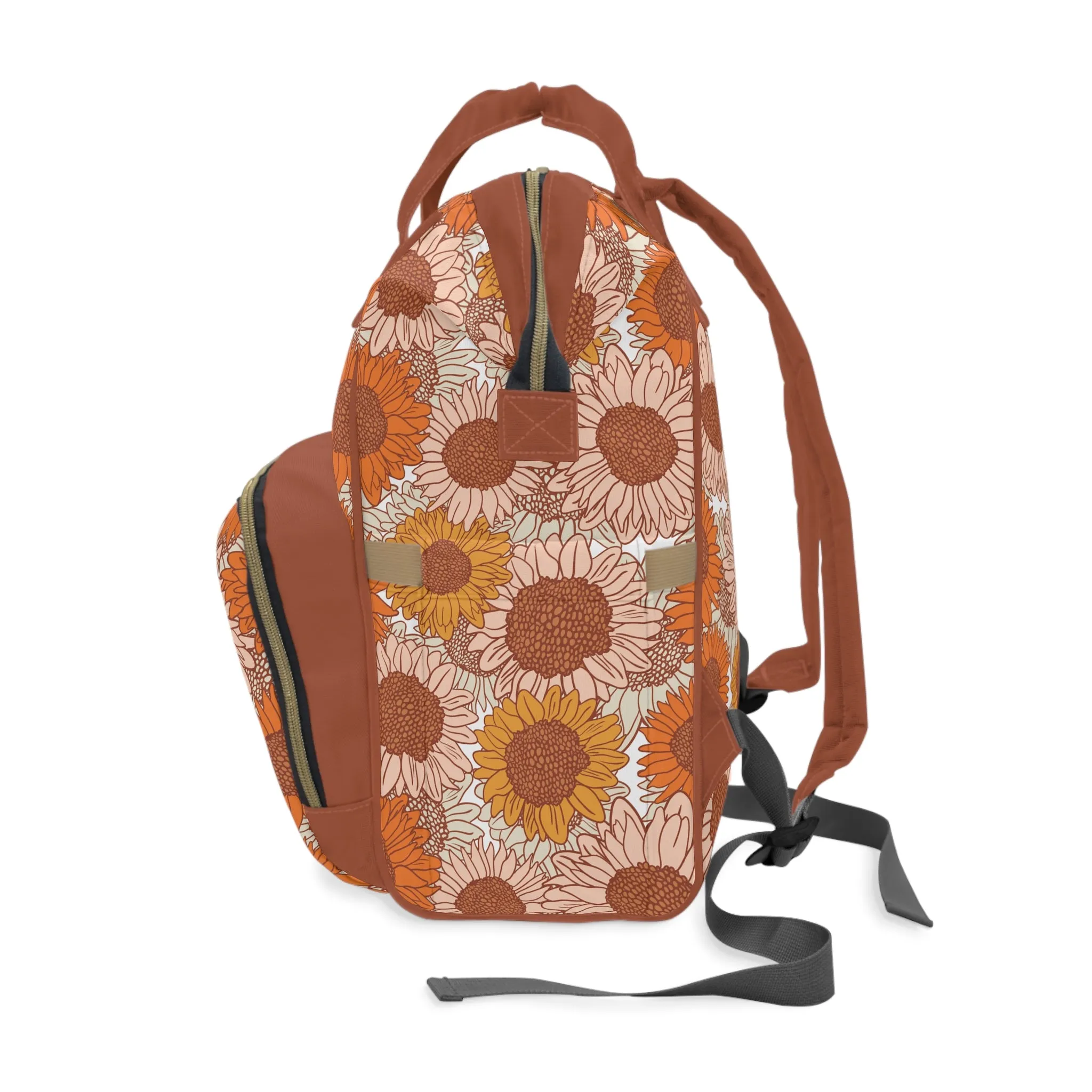 Sunflower Diaper Backpack - Bright & Multifunctional Baby Bag with Sunflower Design, Perfect for Nature-Loving Parents