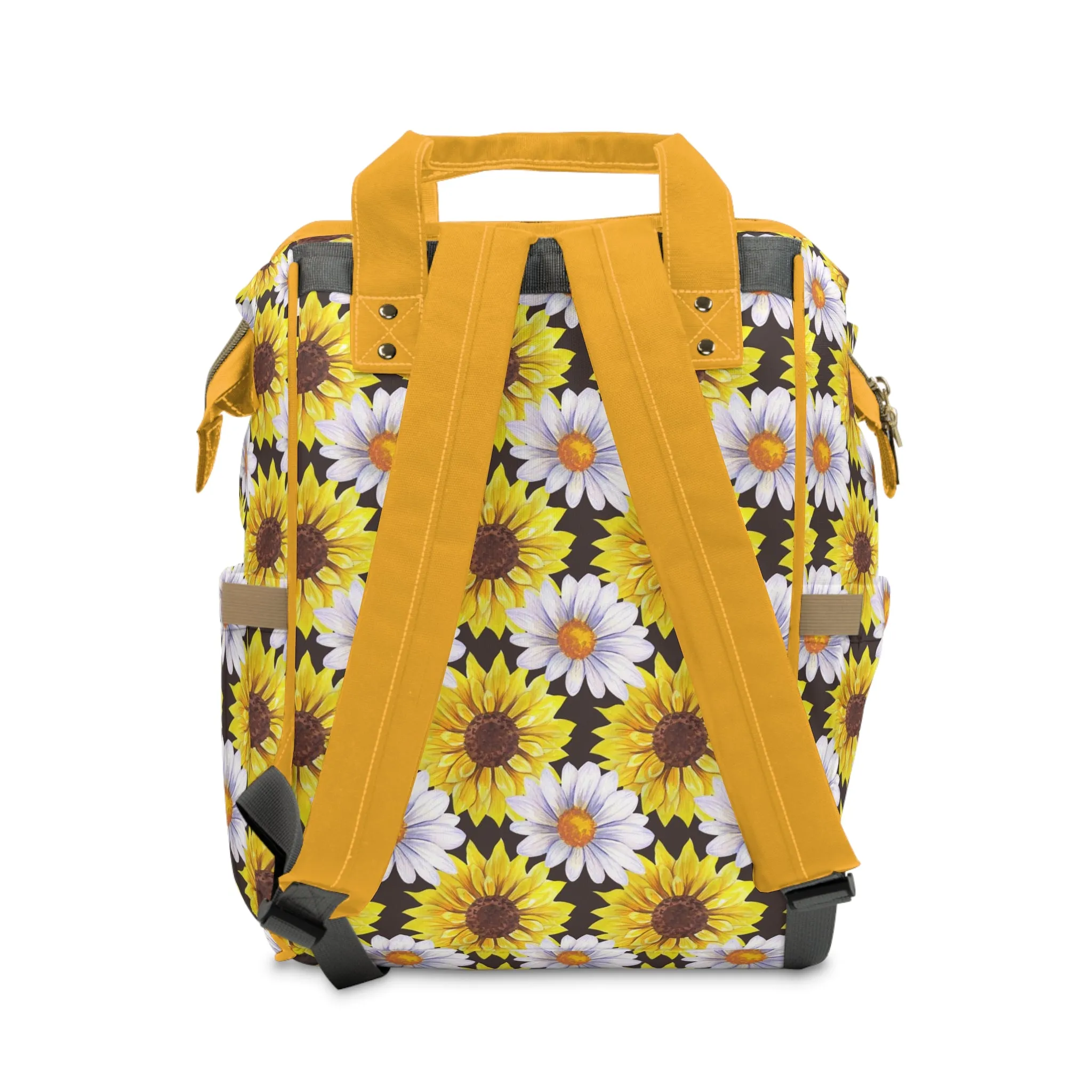 Sunflower Diaper Backpack - Bright & Multifunctional Baby Bag with Sunflower Design, Perfect for Nature-Loving Parents