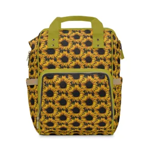 Sunflower Diaper Backpack - Bright & Multifunctional Baby Bag with Sunflower Design, Perfect for Nature-Loving Parents