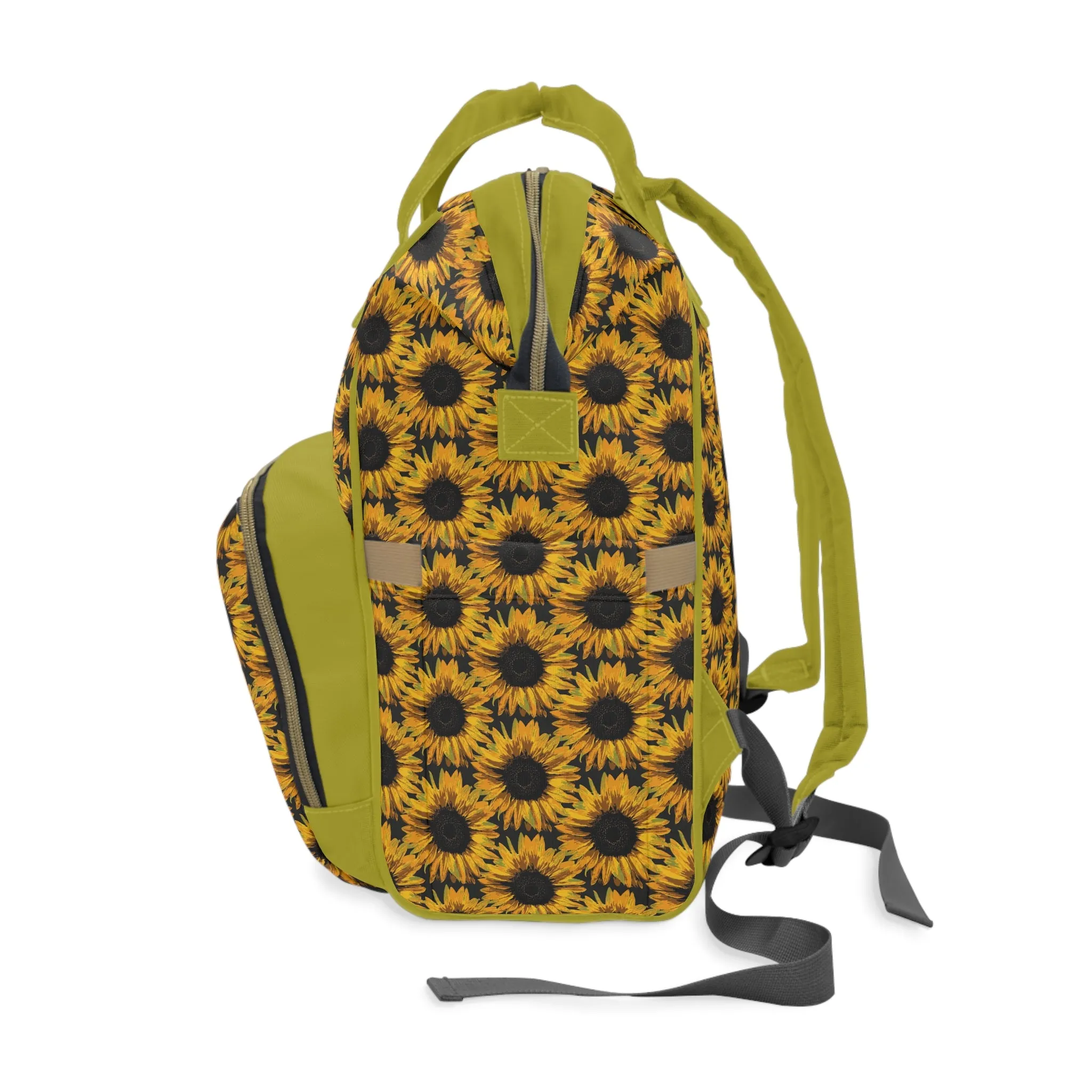 Sunflower Diaper Backpack - Bright & Multifunctional Baby Bag with Sunflower Design, Perfect for Nature-Loving Parents