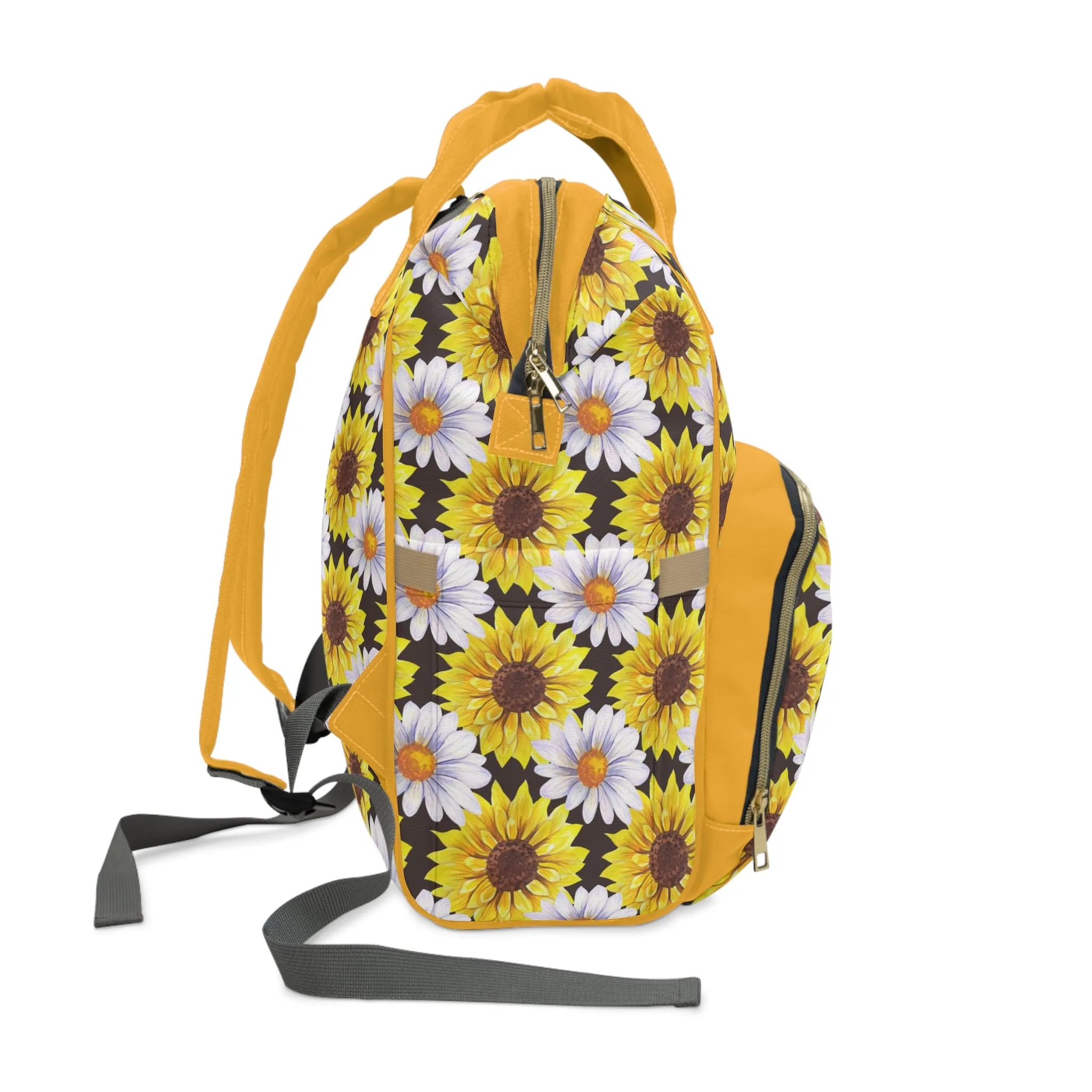 Sunflower Diaper Backpack - Bright & Multifunctional Baby Bag with Sunflower Design, Perfect for Nature-Loving Parents