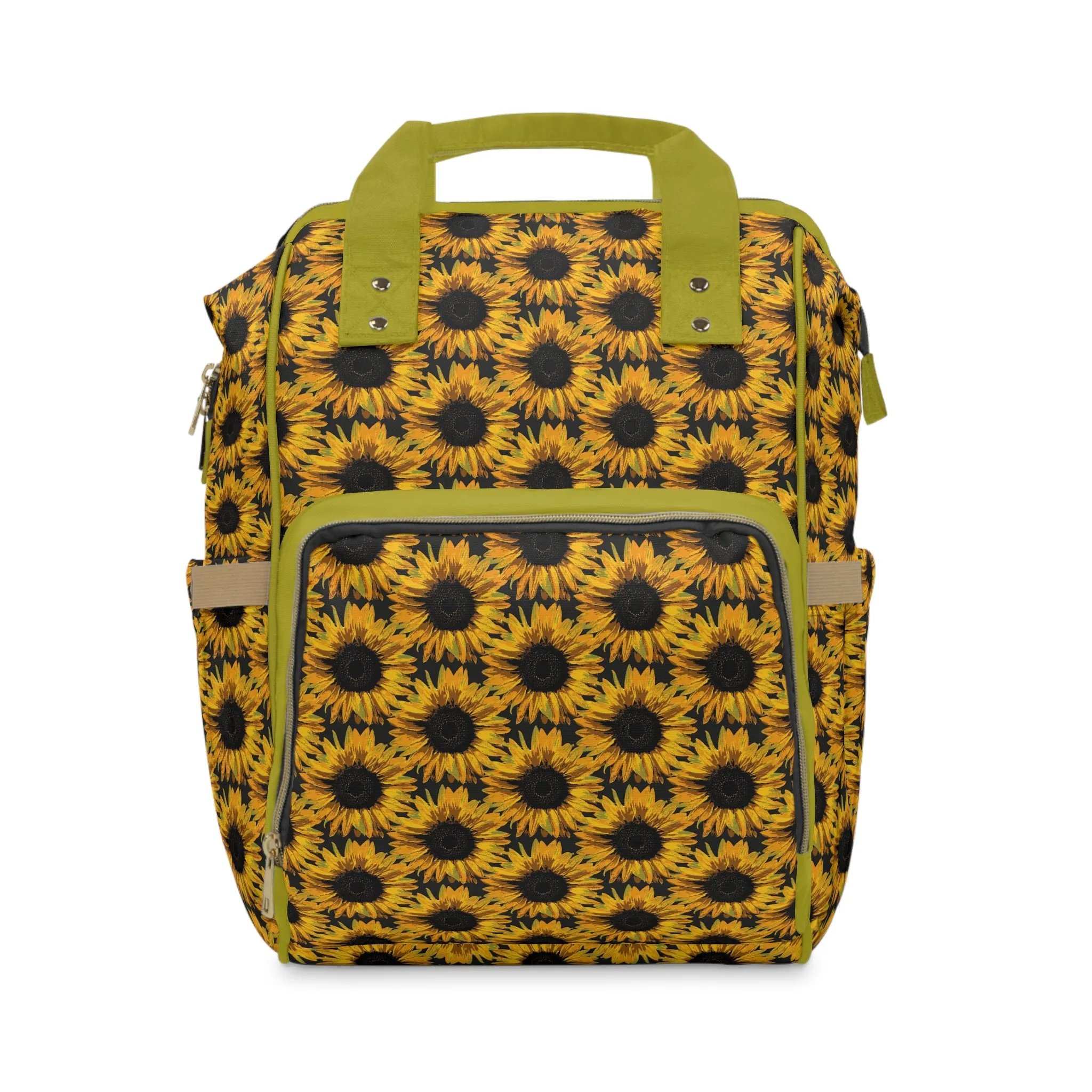 Sunflower Diaper Backpack - Bright & Multifunctional Baby Bag with Sunflower Design, Perfect for Nature-Loving Parents