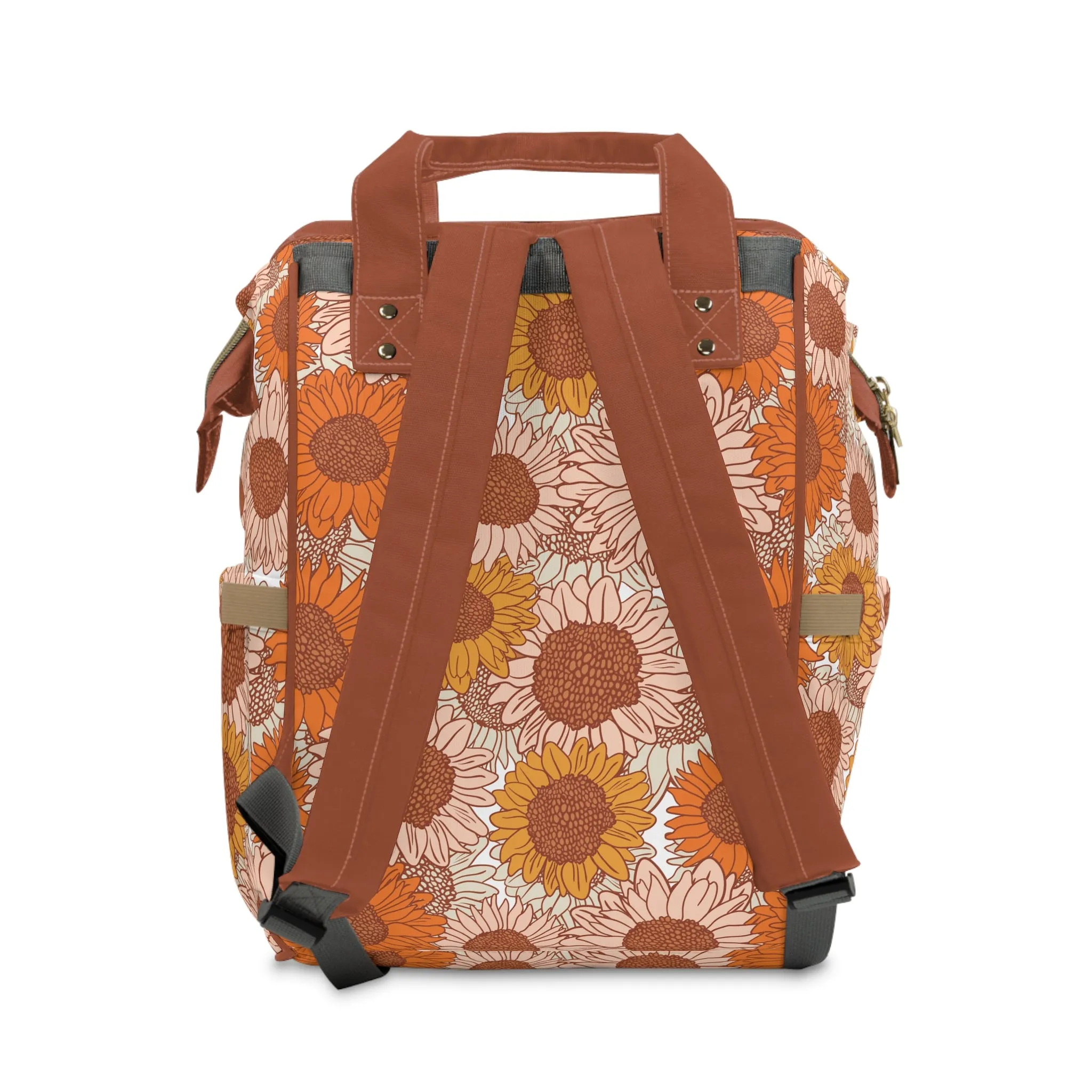 Sunflower Diaper Backpack - Bright & Multifunctional Baby Bag with Sunflower Design, Perfect for Nature-Loving Parents