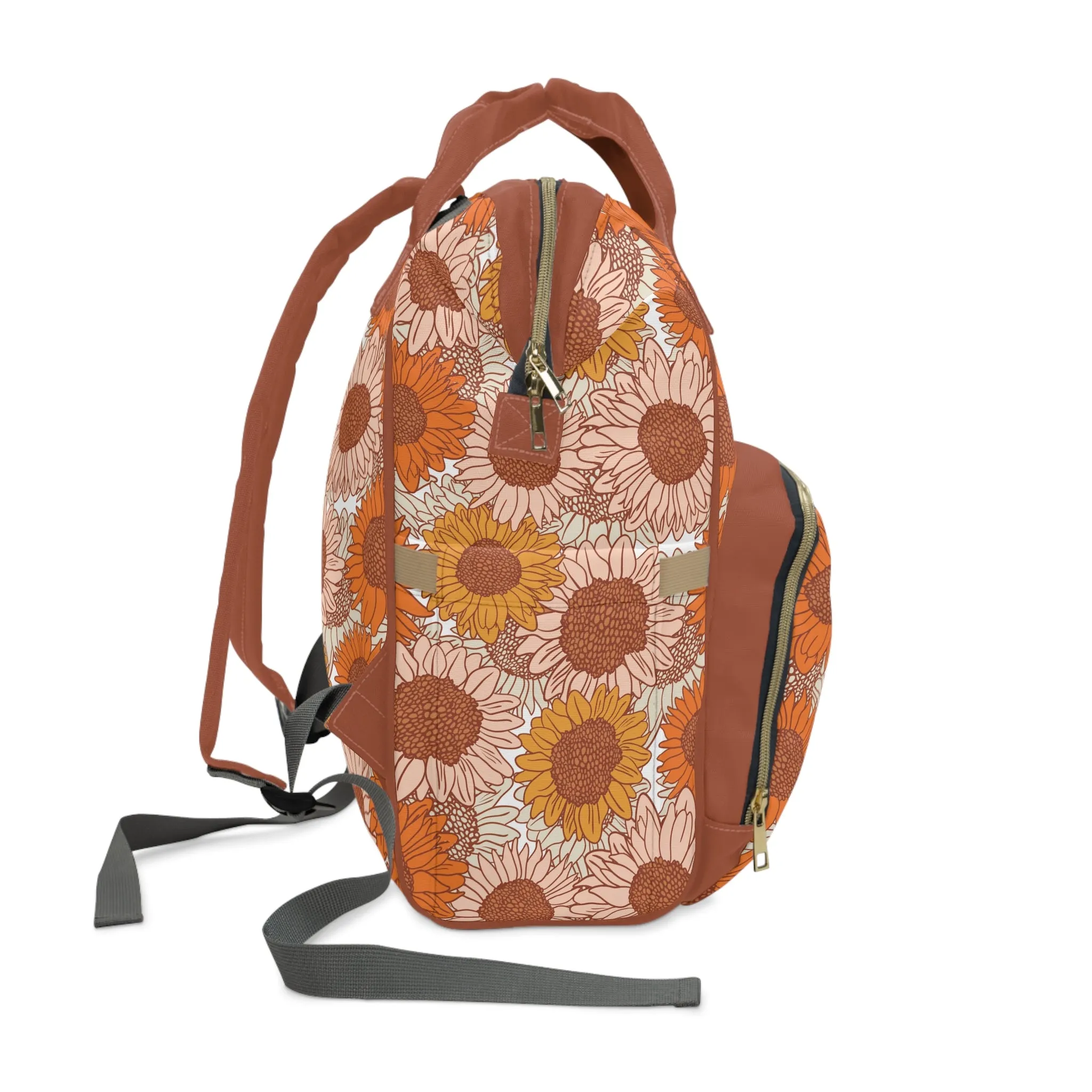 Sunflower Diaper Backpack - Bright & Multifunctional Baby Bag with Sunflower Design, Perfect for Nature-Loving Parents