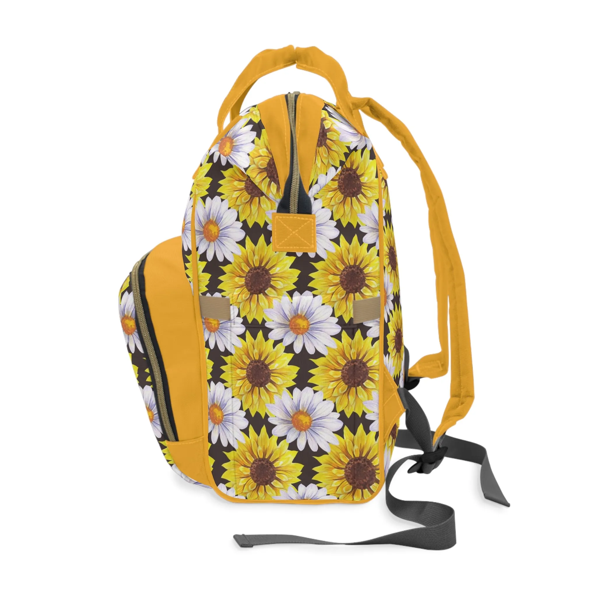 Sunflower Diaper Backpack - Bright & Multifunctional Baby Bag with Sunflower Design, Perfect for Nature-Loving Parents