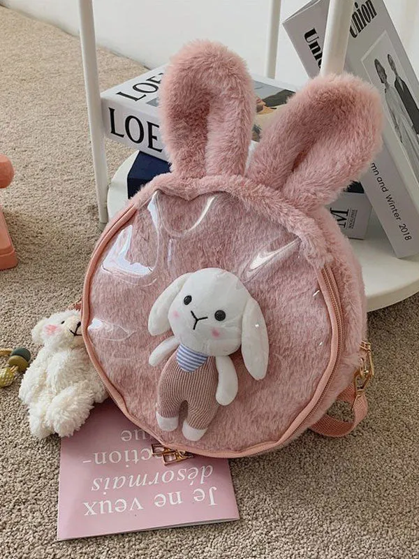 Sweet Lolita Bag White Short Plush Faux Suede Bunny Ears Lolita Accessories