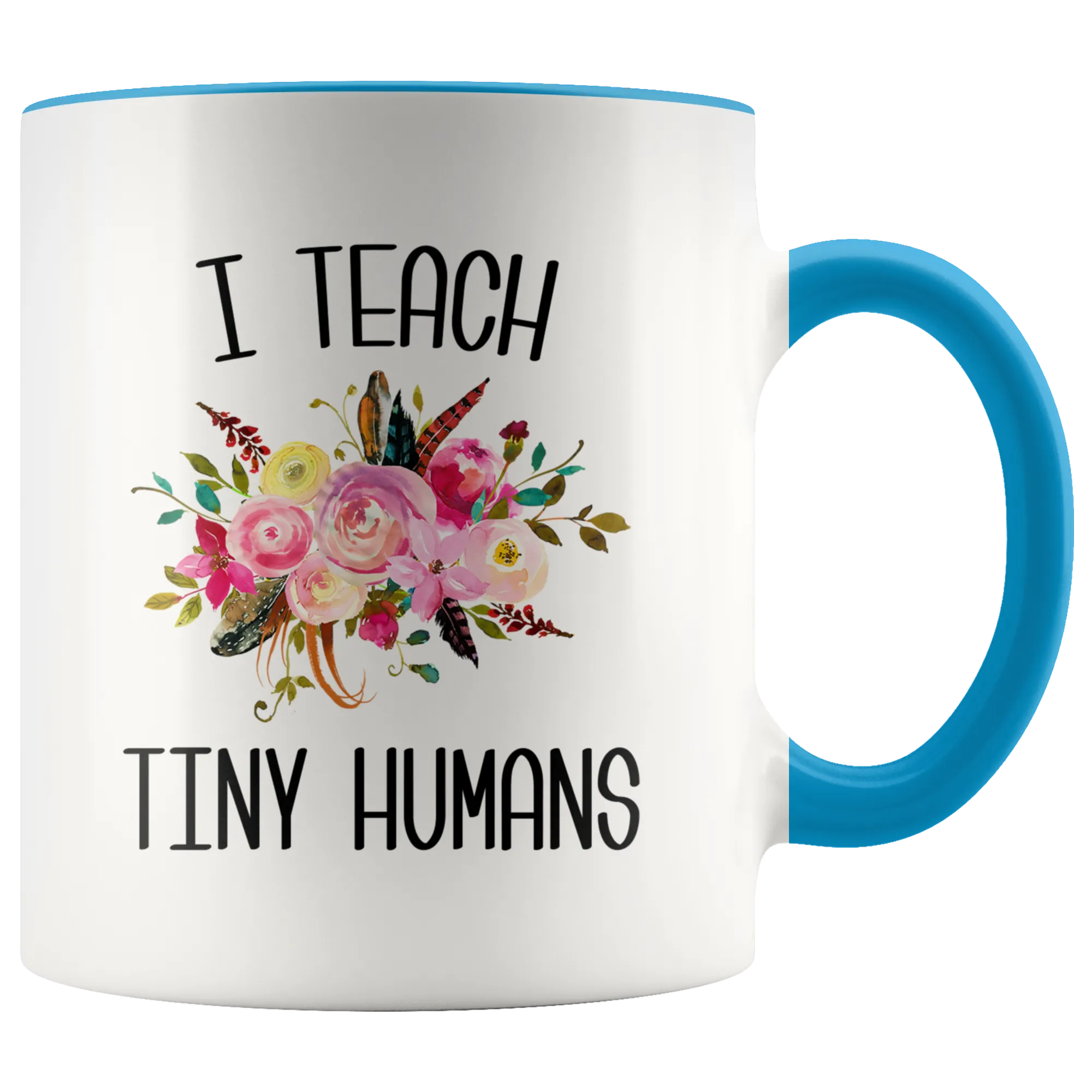 Teaching Tiny Humans Mug Funny Preschool Teacher Gift Pre K Floral Coffee Cup