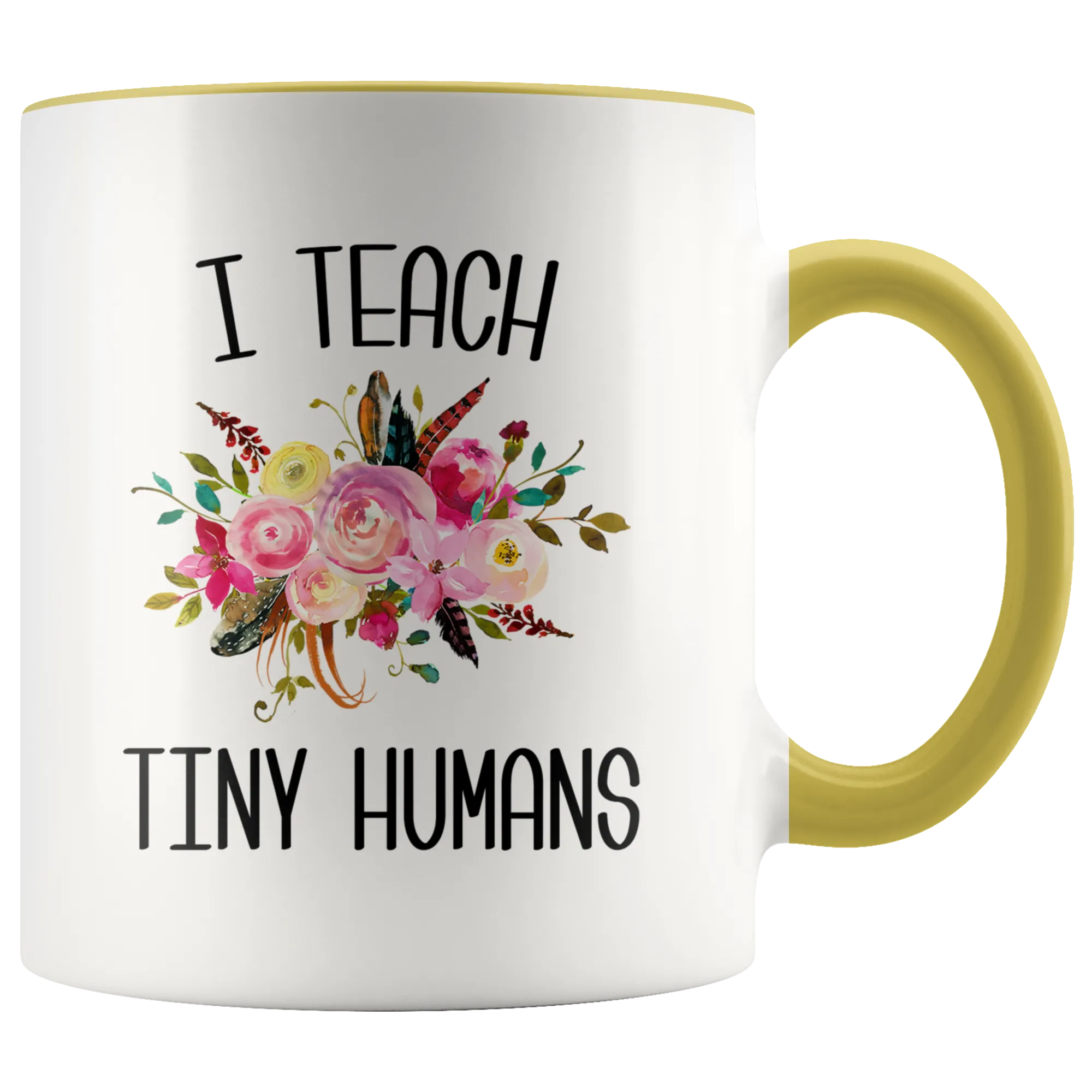 Teaching Tiny Humans Mug Funny Preschool Teacher Gift Pre K Floral Coffee Cup