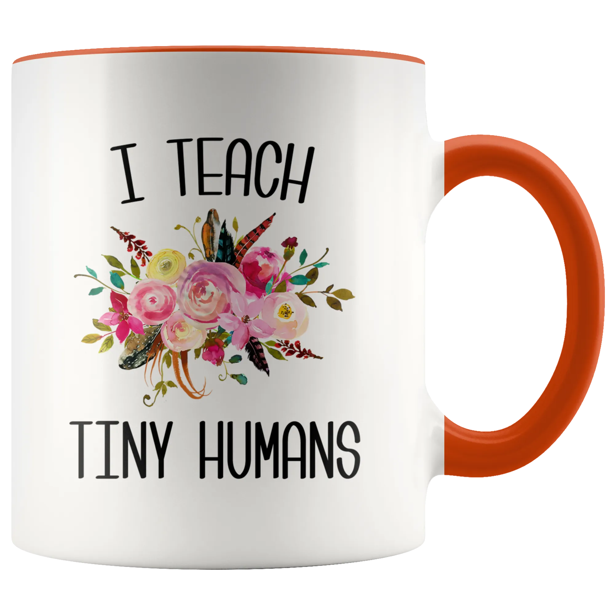 Teaching Tiny Humans Mug Funny Preschool Teacher Gift Pre K Floral Coffee Cup