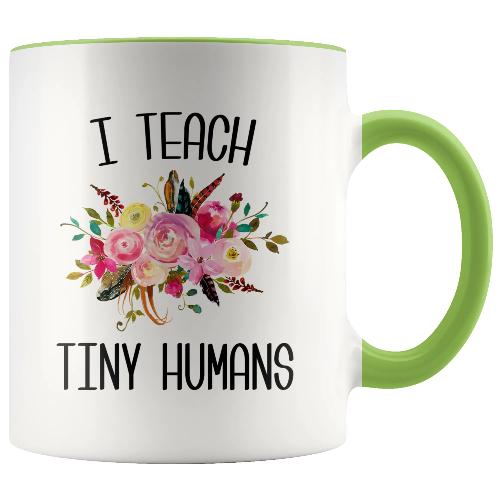 Teaching Tiny Humans Mug Funny Preschool Teacher Gift Pre K Floral Coffee Cup