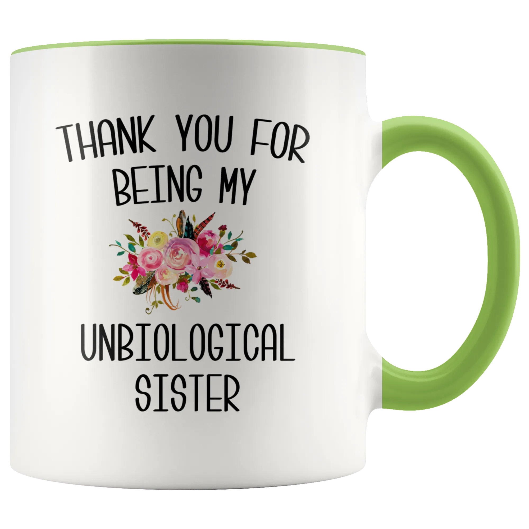 Thank You For Being My Unbiological Sister Mug Best Friend Birthday Gifts Christmas BFF Mugs Long Distance Friendship Sister In Law Gift Idea