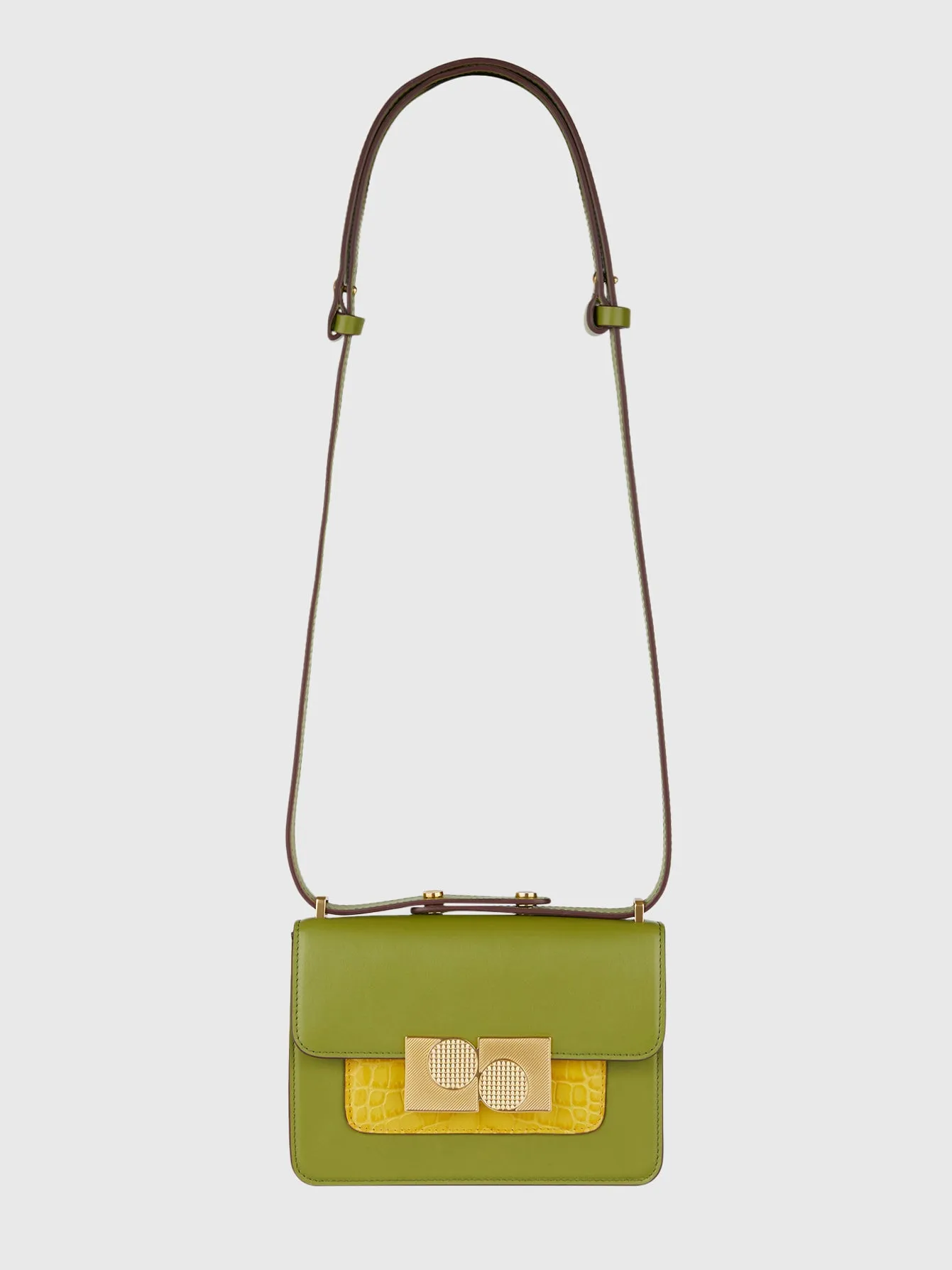 THE ANIKA BAG IN GREEN AND YELLOW