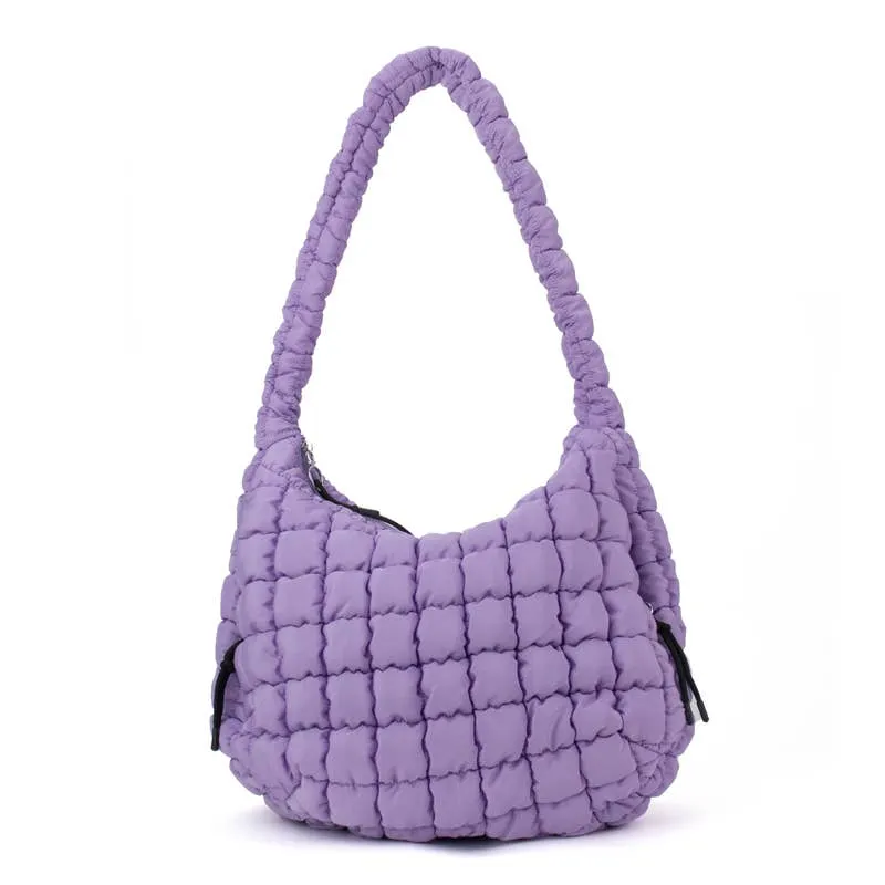 The Ashton | Puffer Hobo Tote | : Black