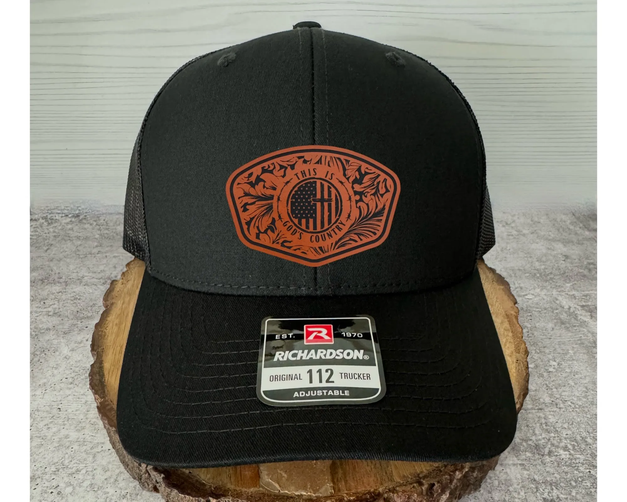 This is God's Country Hat - Patriotic - Richardson 112 Trucker - For Men
