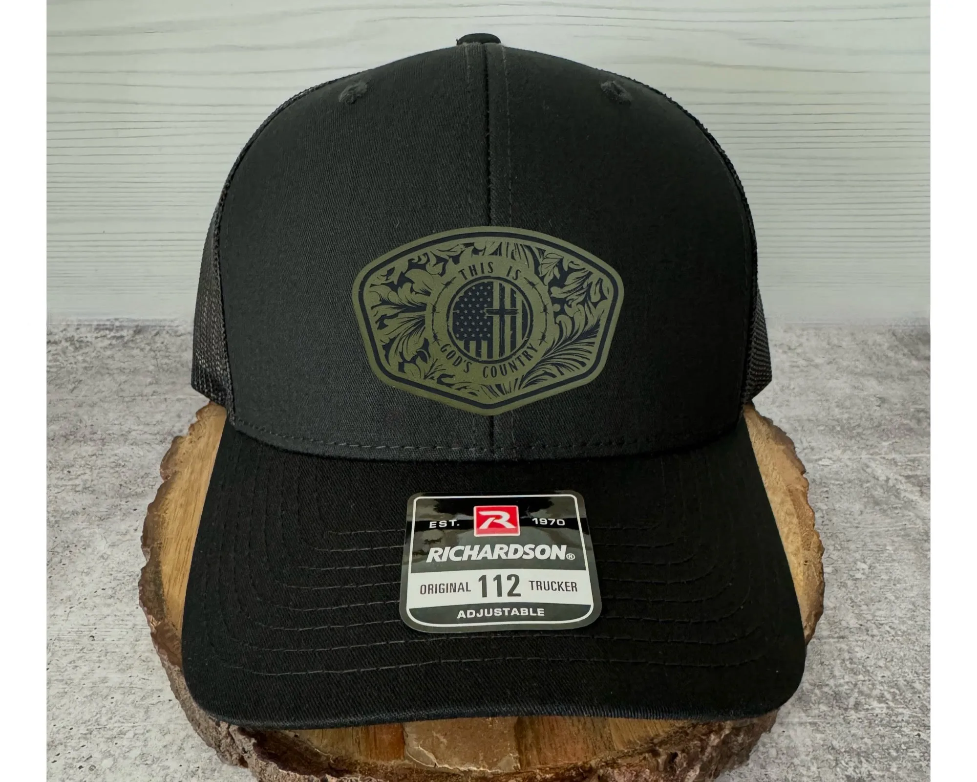 This is God's Country Hat - Patriotic - Richardson 112 Trucker - For Men