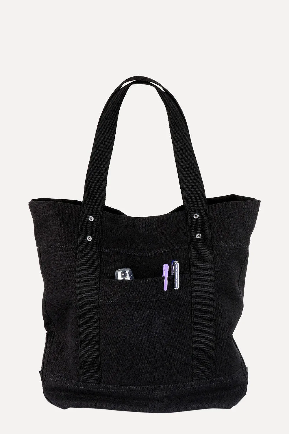 Throw In Black Canvas Tote Bag