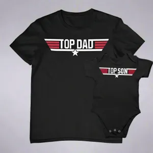 Top Dad and Top Son Matching T-Shirt & Onesie Set – Inspired Family Outfit