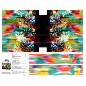Tree Dance by Quilting Treasures 36" WATERCOLOR TREE TOTE PANEL