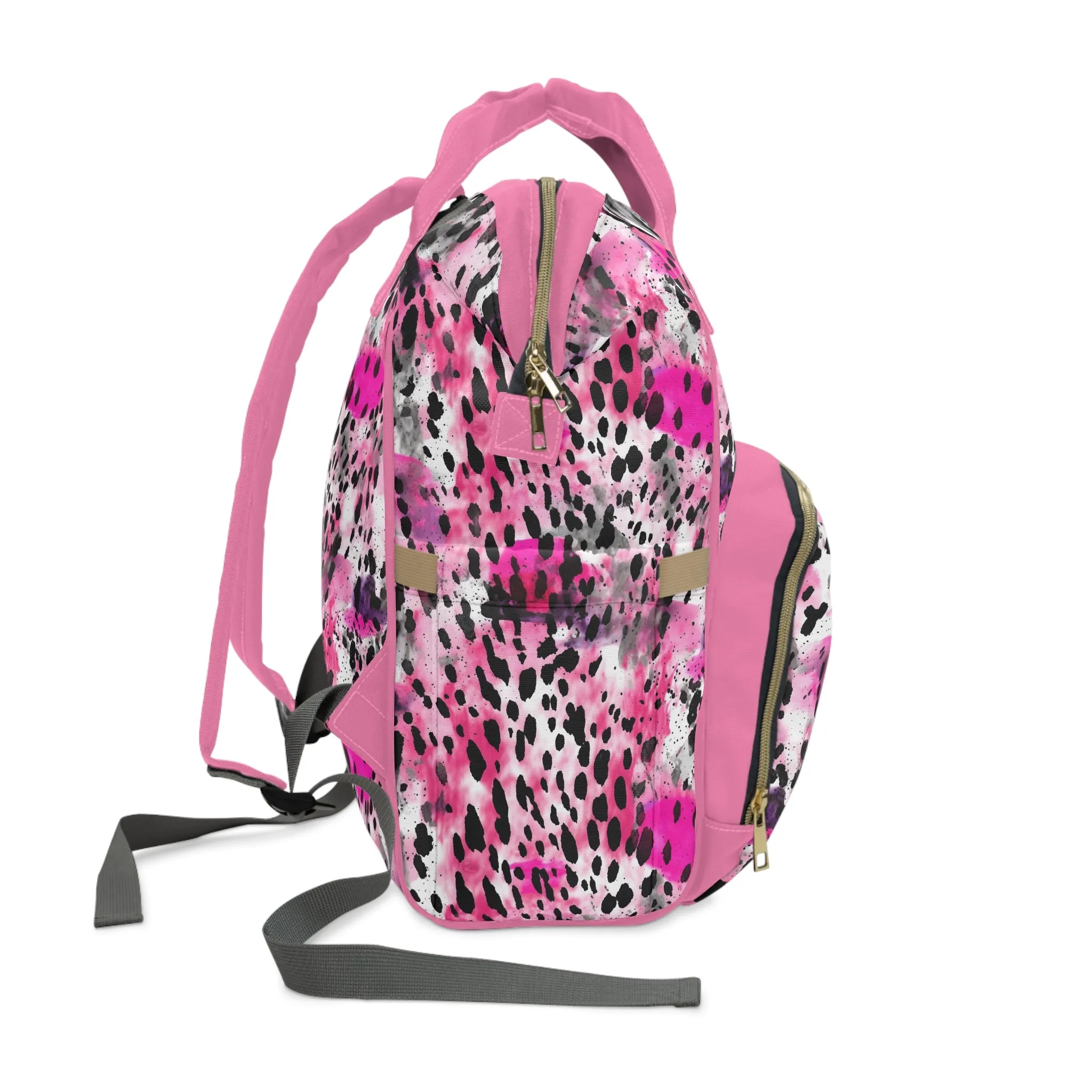 Trendy Cow Print Diaper Backpack - Durable Baby Bag with Unique Cow Pattern, Spacious Nappy Bag for Fashion-Forward Parents