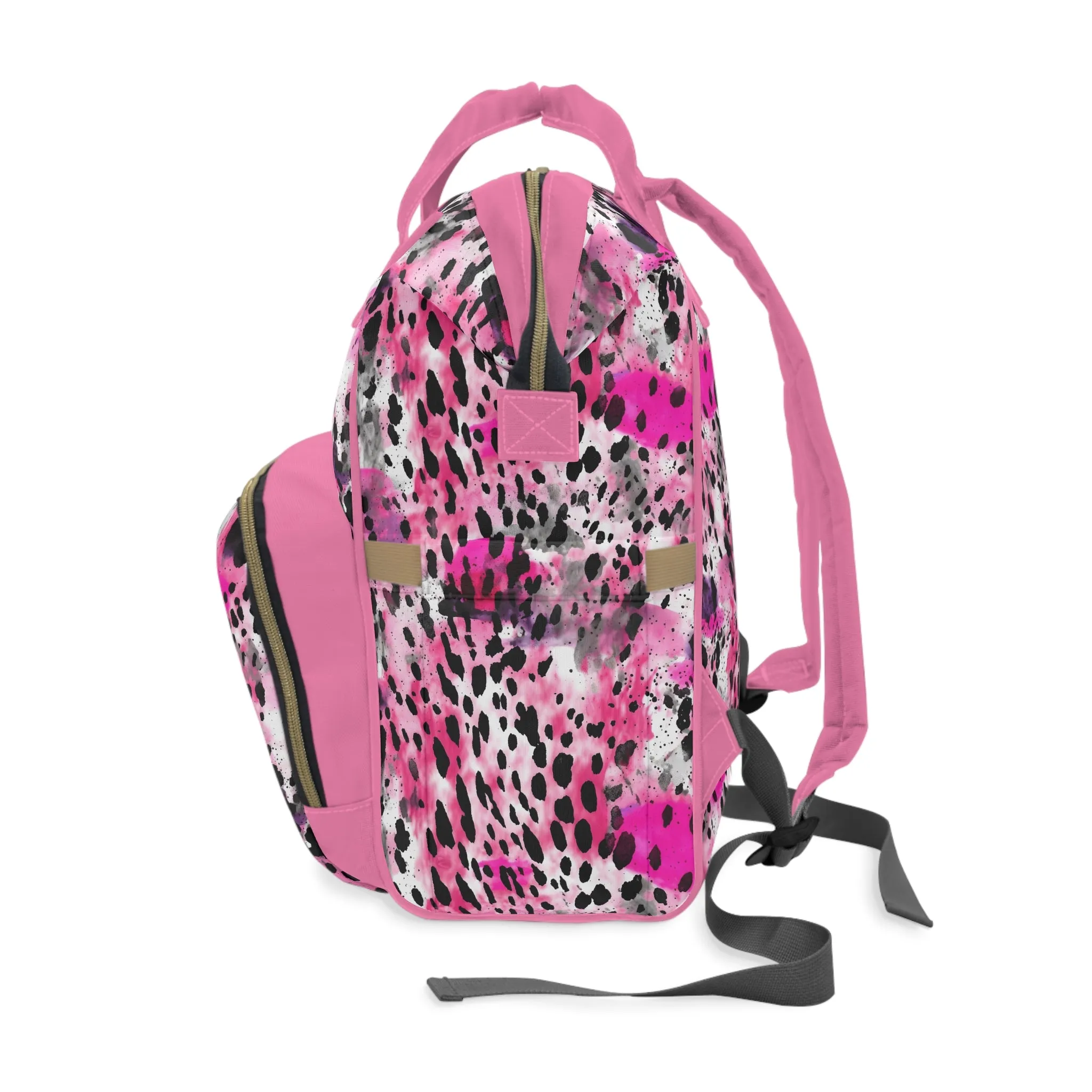 Trendy Cow Print Diaper Backpack - Durable Baby Bag with Unique Cow Pattern, Spacious Nappy Bag for Fashion-Forward Parents