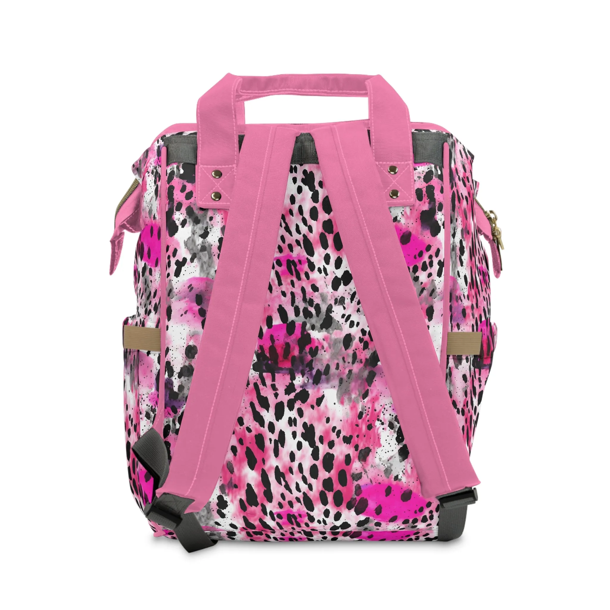 Trendy Cow Print Diaper Backpack - Durable Baby Bag with Unique Cow Pattern, Spacious Nappy Bag for Fashion-Forward Parents