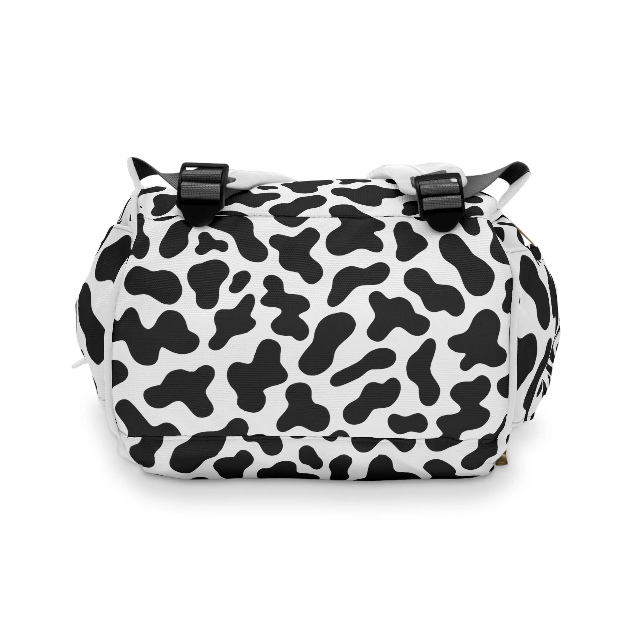 Trendy Cow Print Diaper Backpack - Durable Baby Bag with Unique Cow Pattern, Spacious Nappy Bag for Fashion-Forward Parents