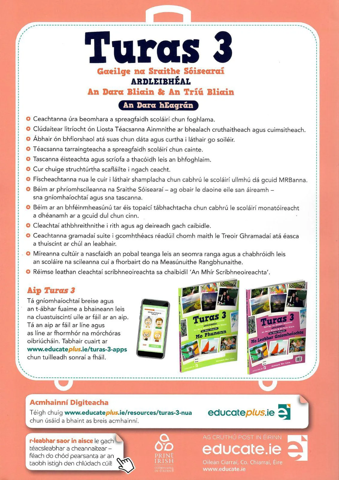 Turas 3 - Junior Cycle Irish - Textbook, Portfolio and Activity Book - Set - 2nd / New Edition (2022)