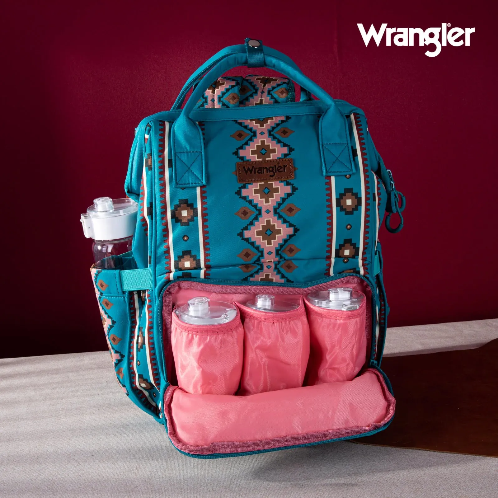 TURQUOISE WRANGLER AZTEC BACKPACK/DIAPER BAG