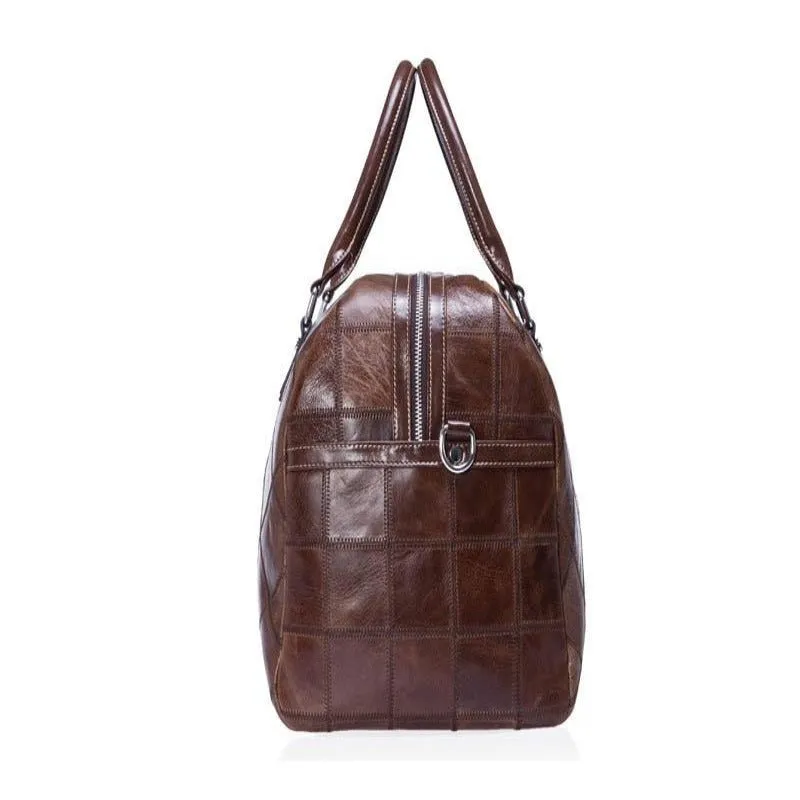 Unisex Genuine  Soft Leather Travel Bag