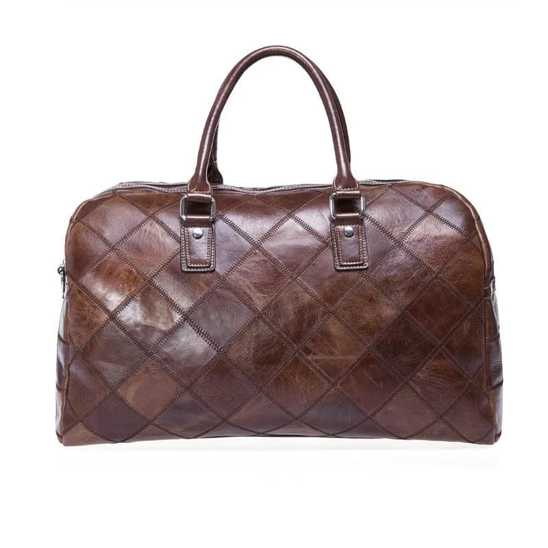 Unisex Genuine  Soft Leather Travel Bag
