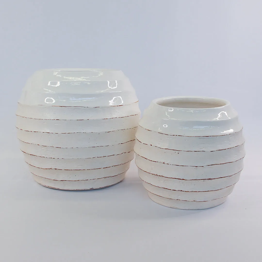 URBAN OASIS KORBO POT WHITE LARGE