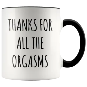 Valentines Day Gift Idea for Husband Funny Boyfriend Valentine Gift Thanks for all the Orgasms Mug Coffee Cup Naughty Gifts Funny Sex Mug