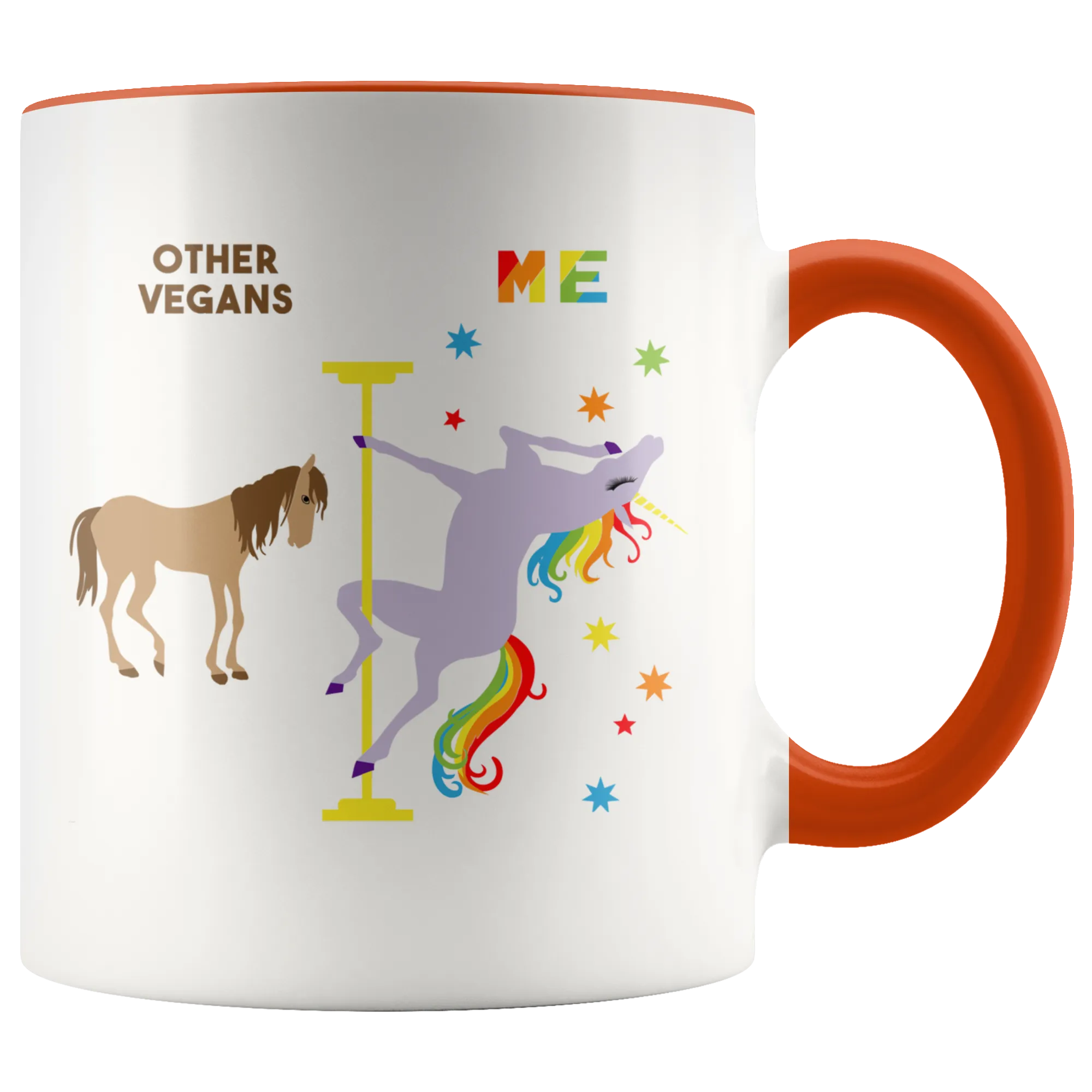 Vegan Gifts for Vegans Mug Funny Pole Dancing Unicorn Rainbow Coffee Cup 11oz
