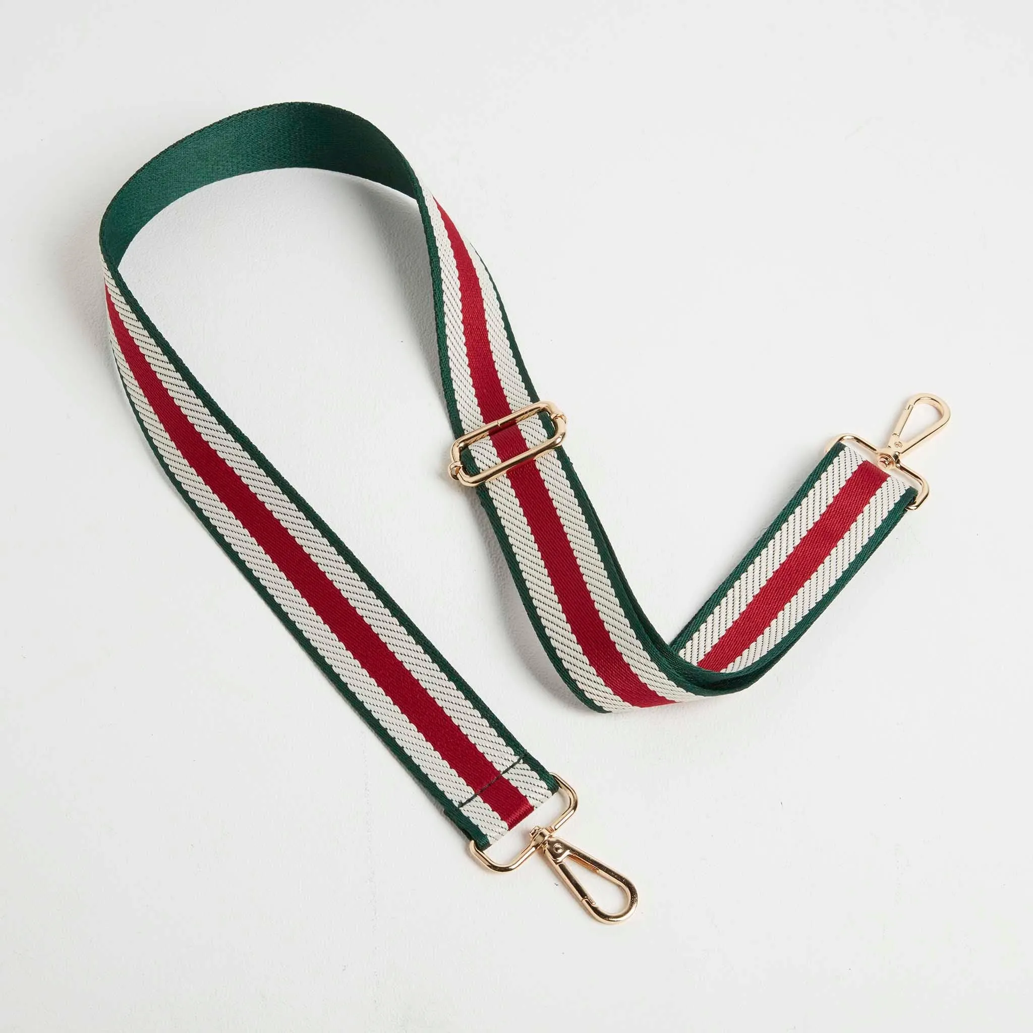 Verona Crossbody Tassel Cinder Bag with Green Stripe Strap