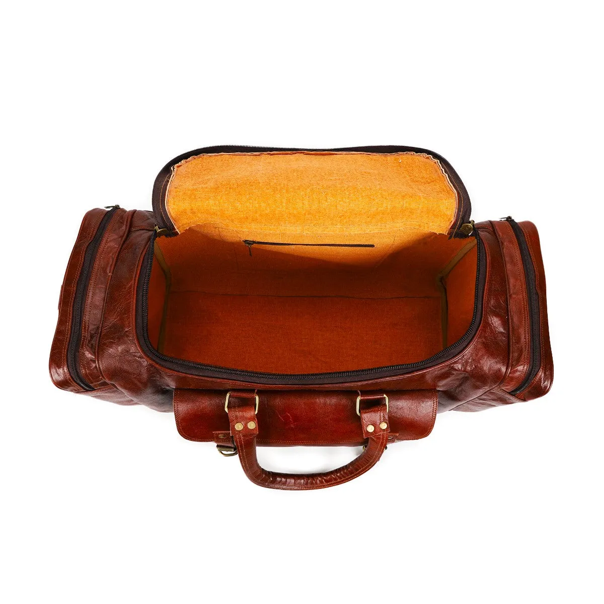 Vintage Leather Sports Gym Duffel Bag