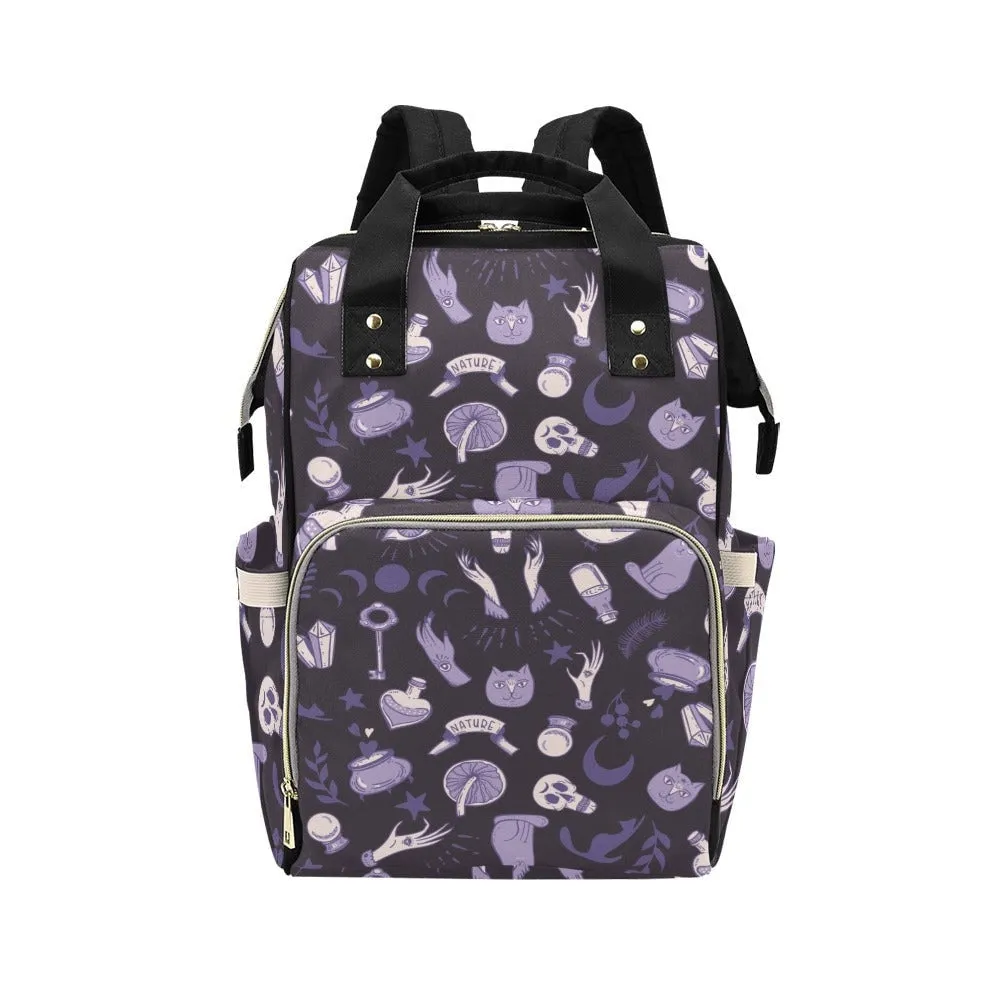 Vintage Mushroom Skull Backpack Goth Baby Stuff Goth Baby Bag Creepy Cute Pastel Witchy Nappy Bag Spooky Emo Diaper Bag Witchy Mom Baby Gear