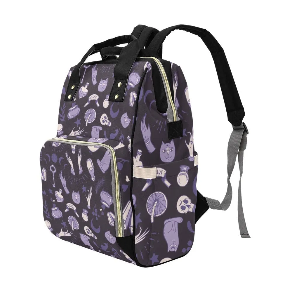 Vintage Mushroom Skull Backpack Goth Baby Stuff Goth Baby Bag Creepy Cute Pastel Witchy Nappy Bag Spooky Emo Diaper Bag Witchy Mom Baby Gear
