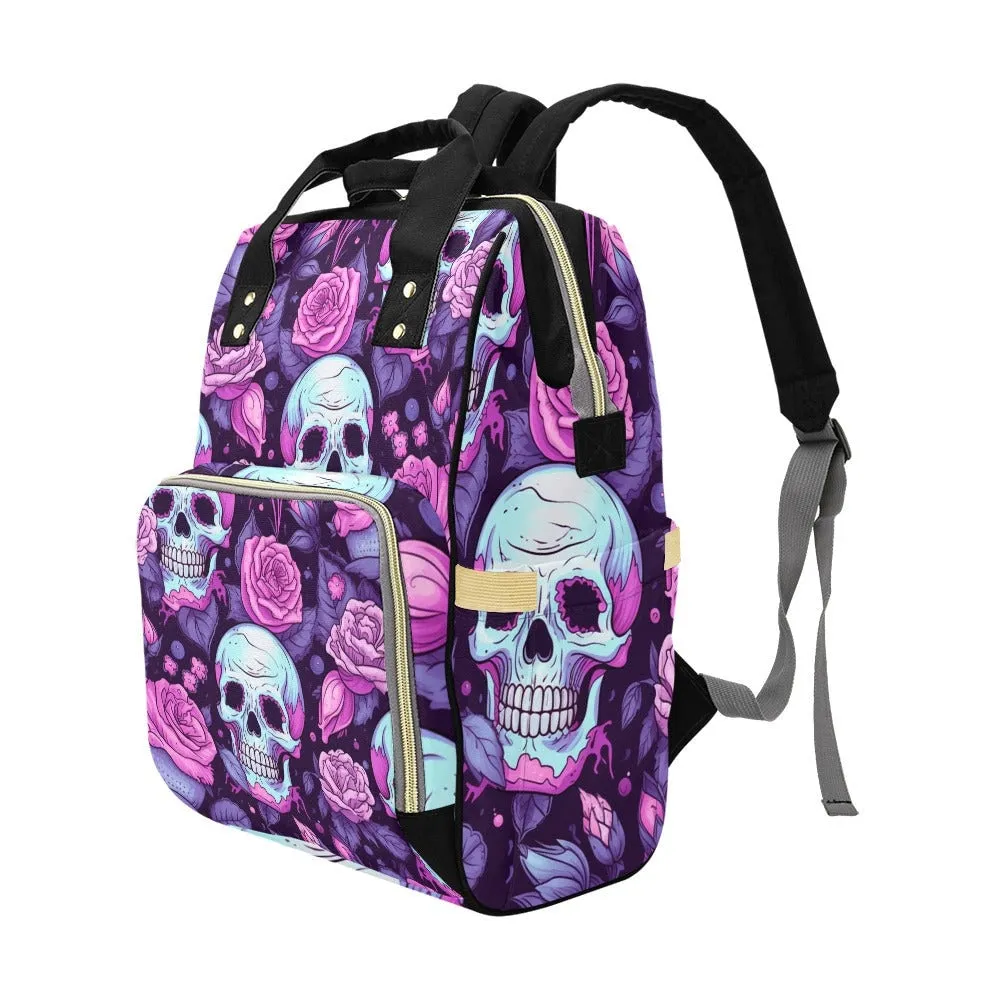 Vintage Skull Diaper Bag, Dark Anatomy Diaper Bag, Whimsigoth Baby Accessories, Dark Academia Baby Bag Alternative Mom Backpack Diaper Bag