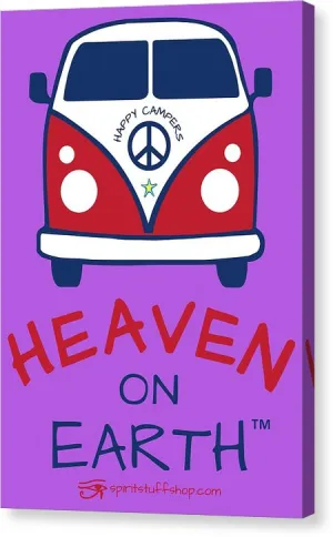 Vw Happy Camper Heaven On Earth - Canvas Print