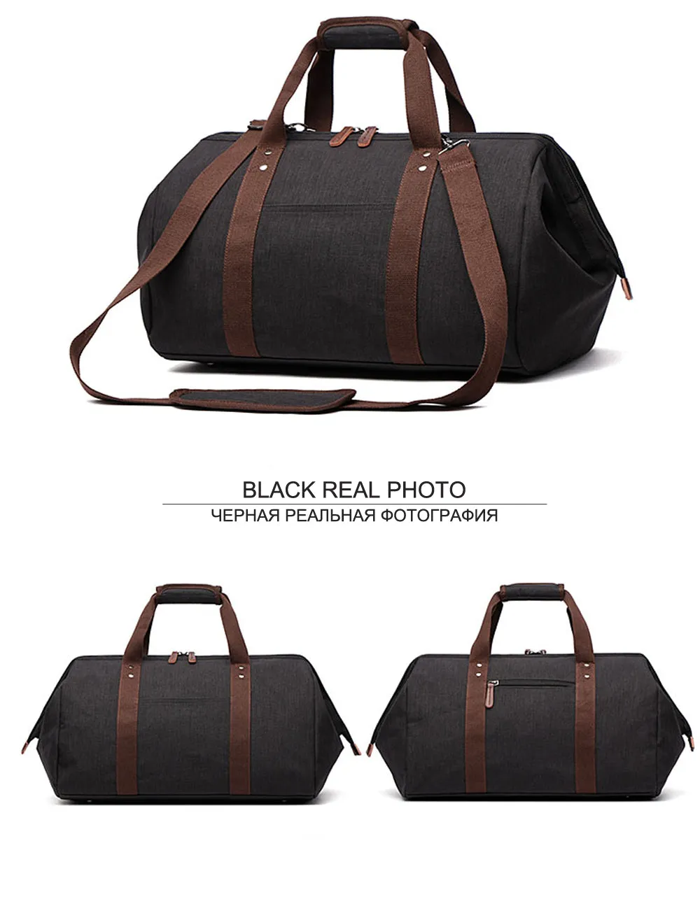 Waterproof Large Capacity Business Travel Duffle Bags - Black,Brown,Gray,ArmyGreen,Dark blue